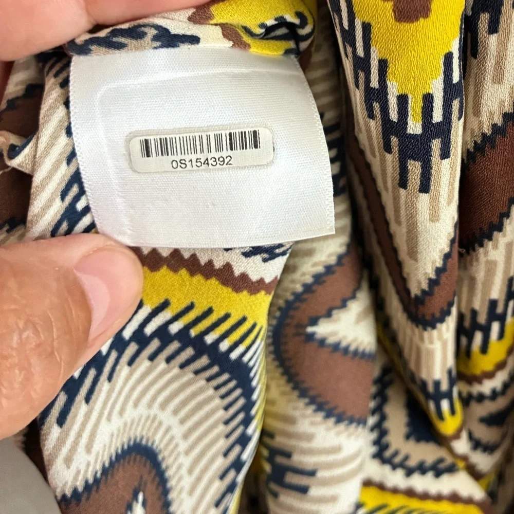 Tory Burch Yellow Brown Zigzag Print Sleeveless Camisole 8